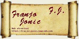 Franjo Jonić vizit kartica